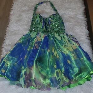 Morell Maxie Green Beaded Halter Prom Dress – Size 6